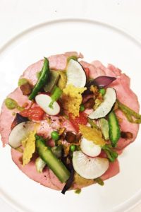 Carpaccio de Quasi de Veau cuit Rosé Façon « Nissart »